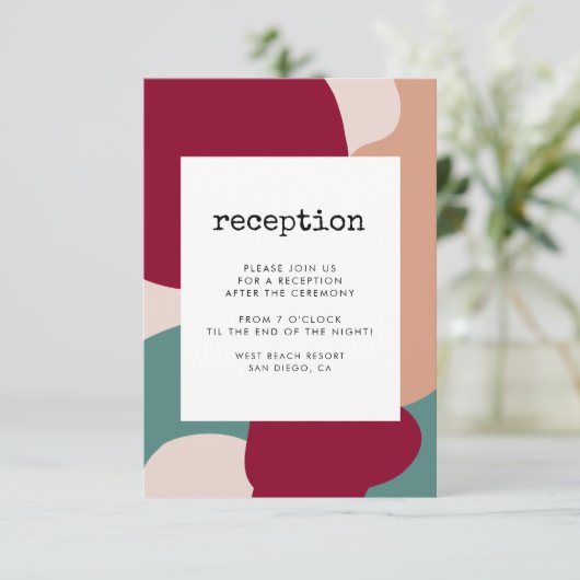 Abstracte vormen ontvangstkaart voor het moderne h kaart (Staand voorkant)