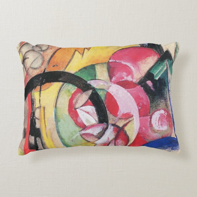 Abstracte vormen (ook gekend als Gekleurde Bloemen Accent Kussen (Voorkant)