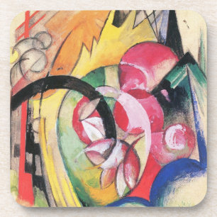 Abstracte vormen (ook gekend als Gekleurde bloemen Bier Onderzetter