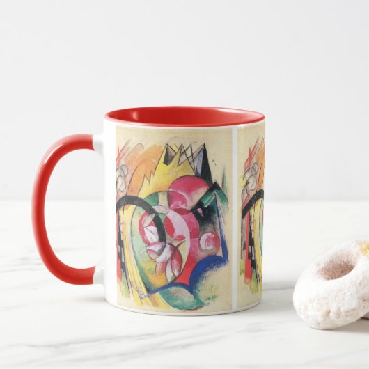 Abstracte vormen (ook gekend als Gekleurde Bloemen Mok (Met donut)