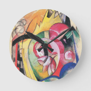 Abstracte vormen (ook gekend als Gekleurde Bloemen Ronde Klok
