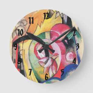 Abstracte vormen (ook gekend als Gekleurde Bloemen Ronde Klok