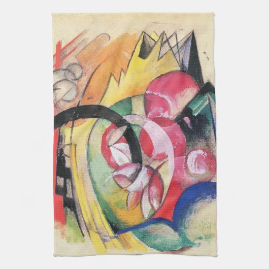 Abstracte Vormen (ook gekend als Gekleurde Bloemen Theedoek (Verticaal)