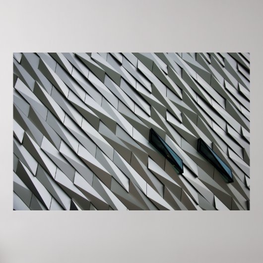 Abstracte vormen op een gevel van het gebouw op poster (Voorkant)