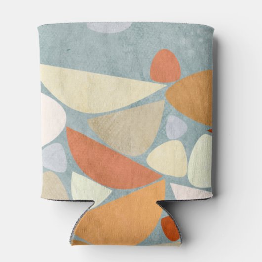 Abstracte vormen Oranje Blikjeskoeler (Achterkant)