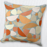 Abstracte vormen Oranje Kussen<br><div class="desc">Abstracte medio-eeuwse moderne organische vormen in oranje,  zee schuim en room. Originele kunst van Nic Squirrell.</div>