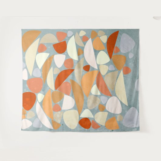 Abstracte vormen Oranje Wandkleed (Voorkant (horizontaal))