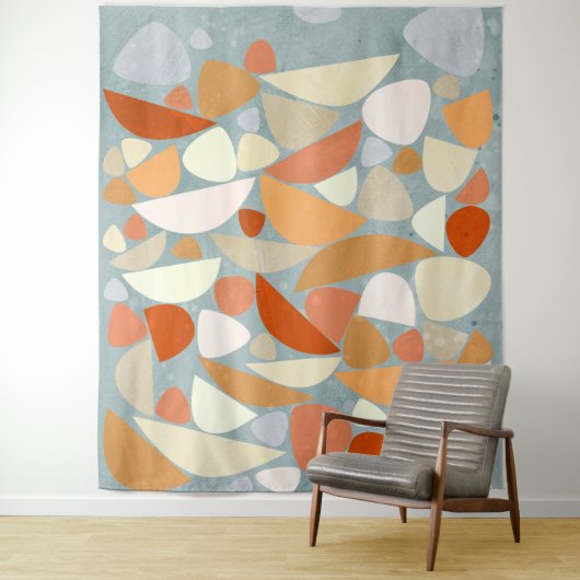 Abstracte vormen Oranje Wandkleed (In situ)