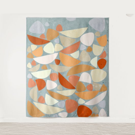 Abstracte vormen Oranje Wandkleed (Voorkant)