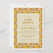 Abstracte vormen Patroon Roze Geel Baby shower Kaart (Voorkant)