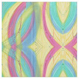 Abstracte vormen Patroon Roze Geel Groen Blauw Stof