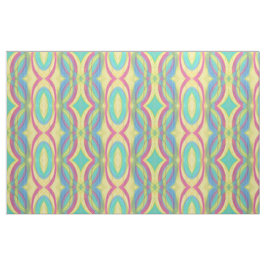 Abstracte vormen Patroon Roze Geel Groen Blauw Stof