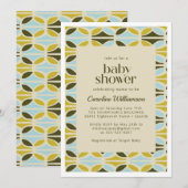 Abstracte vormen Pattern Green Blue Baby shower Kaart (Voorkant / Achterkant)