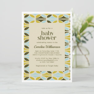 Abstracte vormen Pattern Green Blue Baby shower Kaart
