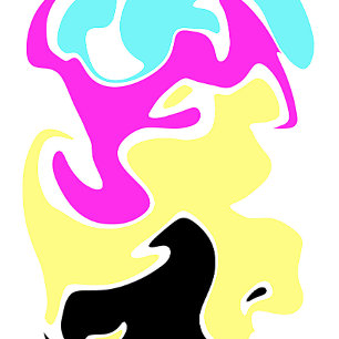 abstracte vormen plus gebogen pijl persoonlijk skateboard