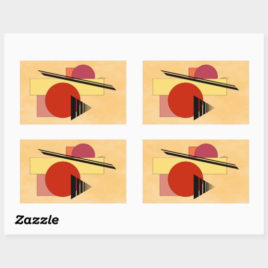 Abstracte vormen rechthoekige sticker (Vel)