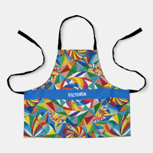 Abstracte vormen regenboog aangepaste patroon schort