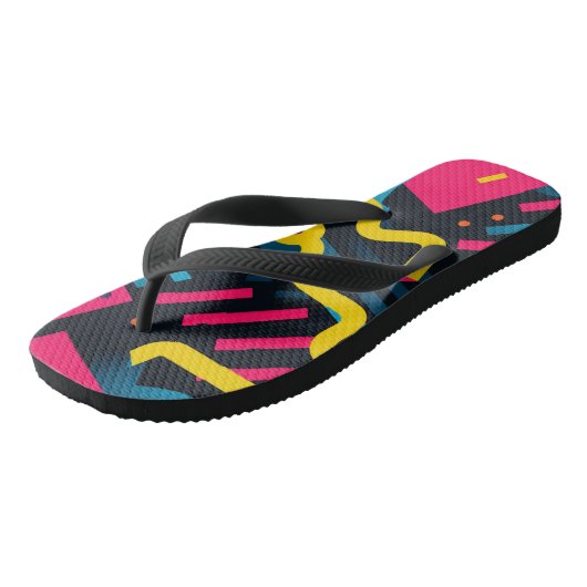 Abstracte vormen Retro Teenslippers (Schuin)