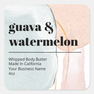 Abstracte vormen Roze blauwe body Butter-labels Vierkante Sticker