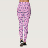 Abstracte vormen Roze en Paarse Leggings (Achterkant)