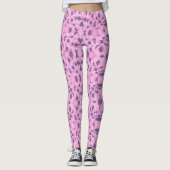 Abstracte vormen Roze en Paarse Leggings (Voorkant)