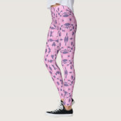 Abstracte vormen Roze en Paarse Leggings (Links)