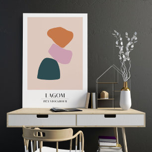 Abstracte vormen Scandinavische tentoonstelling ge Poster