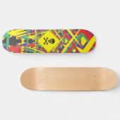 abstracte vormen schedel en botten persoonlijk skateboard (Horizontaal)