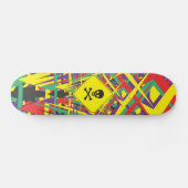 abstracte vormen schedel en botten persoonlijk skateboard (Horizontaal)