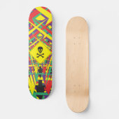 abstracte vormen schedel en botten persoonlijk skateboard (Voorkant)