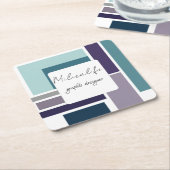 Abstracte vormen, sociale media kartonnen onderzetters (Schuin)