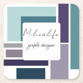 Abstracte vormen, sociale media kartonnen onderzetters