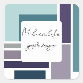 Abstracte vormen, sociale media vierkante sticker