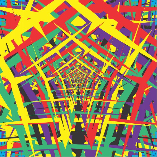 Abstracte vormen staand fotobeeldje  (Voorkant)