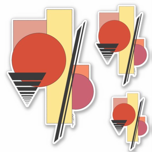 Abstracte vormen sticker (Voorkant)