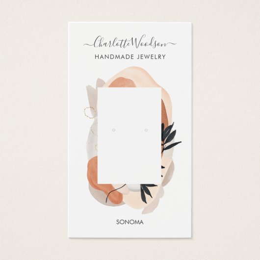 Abstracte vormen Terracotta Cream Lijst Visitekaartje (Voorkant)