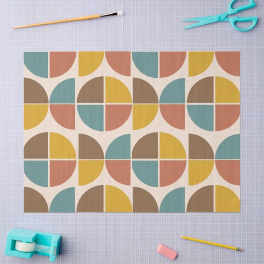 Abstracte vormen uit het midden van de eeuw in mos tissuepapier (Craft)