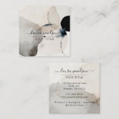 Abstracte vormen van aardeWaterverf Vierkante Visitekaartje (Voorkant / Achterkant)