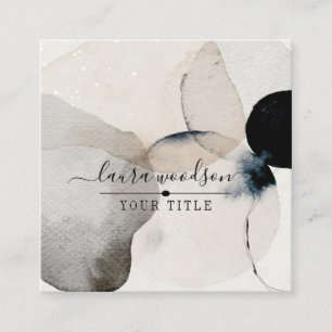 Abstracte vormen van aardeWaterverf Vierkante Visitekaartje