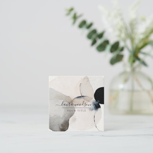 Abstracte vormen van aardeWaterverf Vierkante Visitekaartje (Staand voorkant)