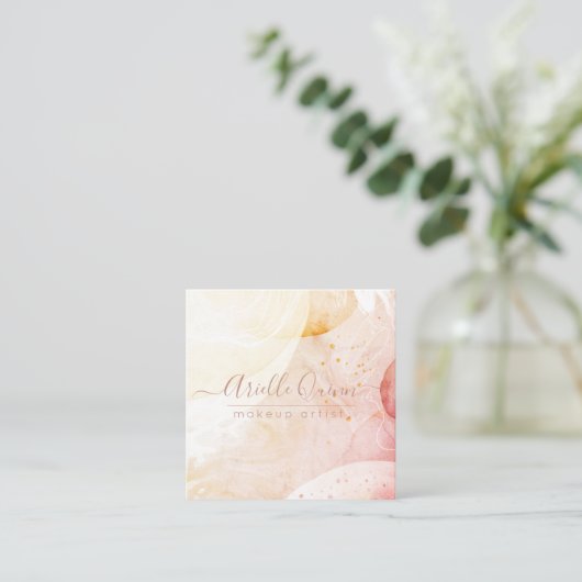 Abstracte vormen van artistieke Waterverf Vierkante Visitekaartje (Staand voorkant)