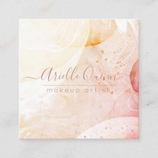 Abstracte vormen van artistieke Waterverf Vierkante Visitekaartje (Voorkant)