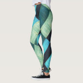 Abstracte vormen van blauwe tinten leggings (Links)