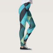 Abstracte vormen van blauwe tinten leggings (Rechts)