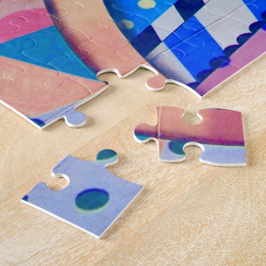 Abstracte vormen van kleurrijke vun, volwassene legpuzzel (Zijkant)