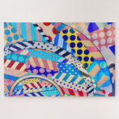 Abstracte vormen van kleurrijke vun, volwassene legpuzzel (Horizontaal)