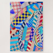 Abstracte vormen van kleurrijke vun, volwassene legpuzzel (Verticaal)