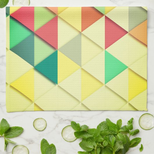 Abstracte vormen van regenboog kleuren keukendoek theedoek (Gevouwen)