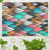 Abstracte vormen van regenboog kleuren keukendoek theedoek (Gevouwen)