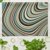 Abstracte vormen van Retro Curvy Theedoek (Gevouwen)